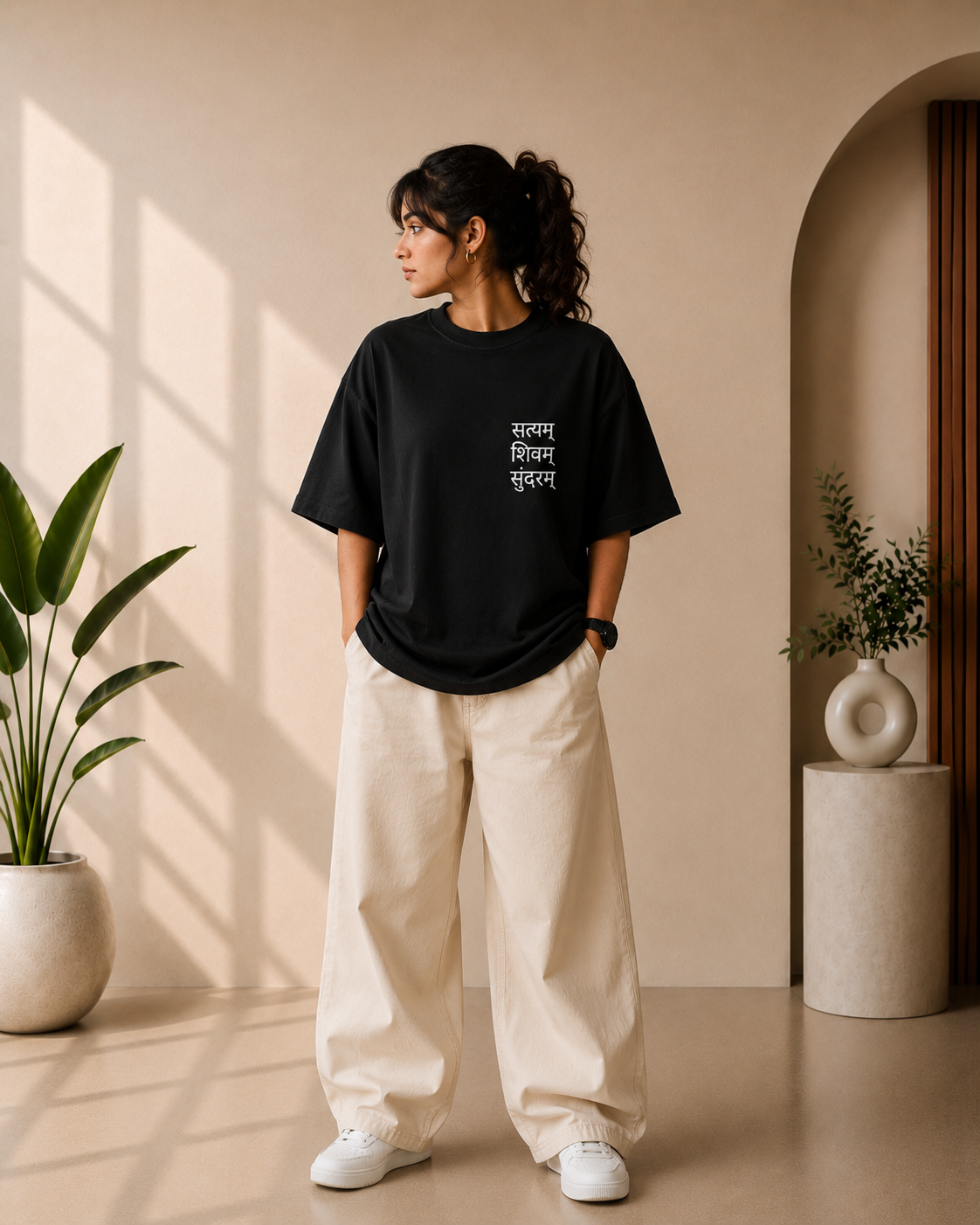 Satyam Shivam Sundaram Graphic Oversized T-Shirt