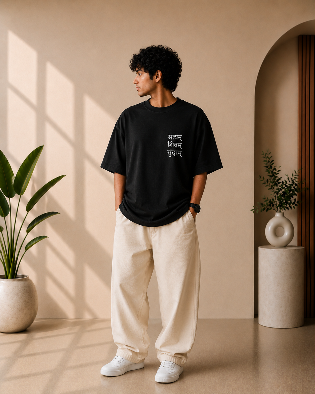 Satyam Shivam Sundaram Graphic Oversized T-Shirt