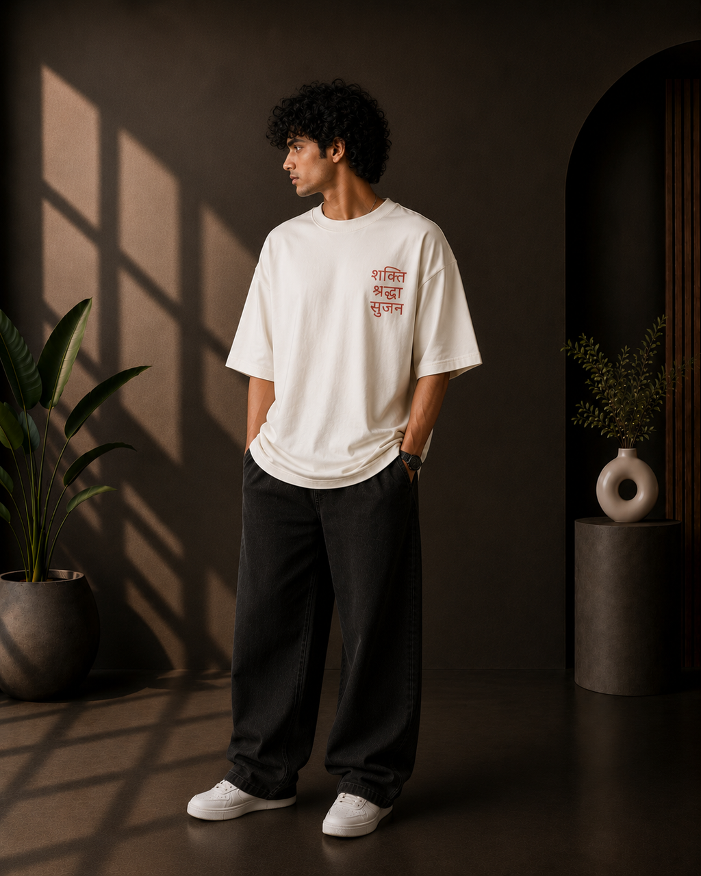 Shakti Shradhha Graphic Oversized T-Shirt