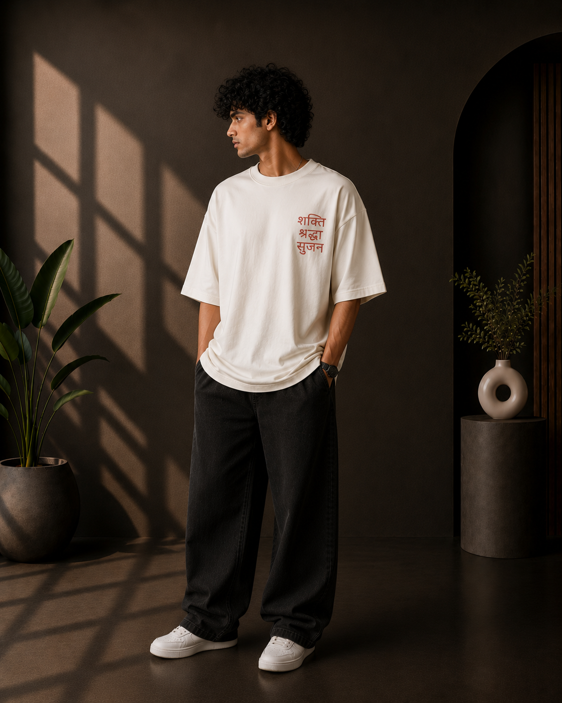 Shakti Shradhha Graphic Oversized T-Shirt