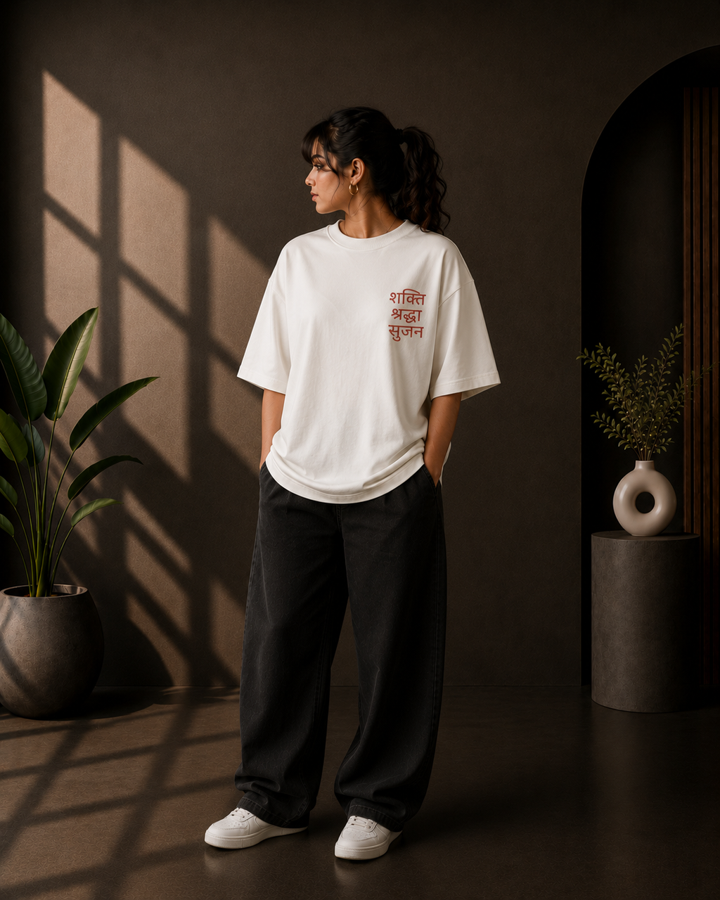 Shakti Shradhha Graphic Oversized T-Shirt