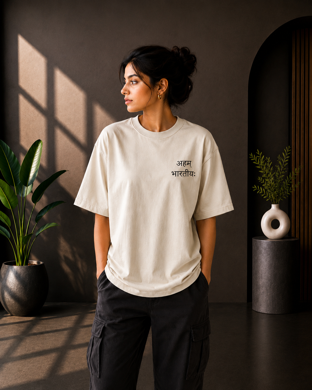 Aham Bhartiyam Graphic Oversized T-shirt