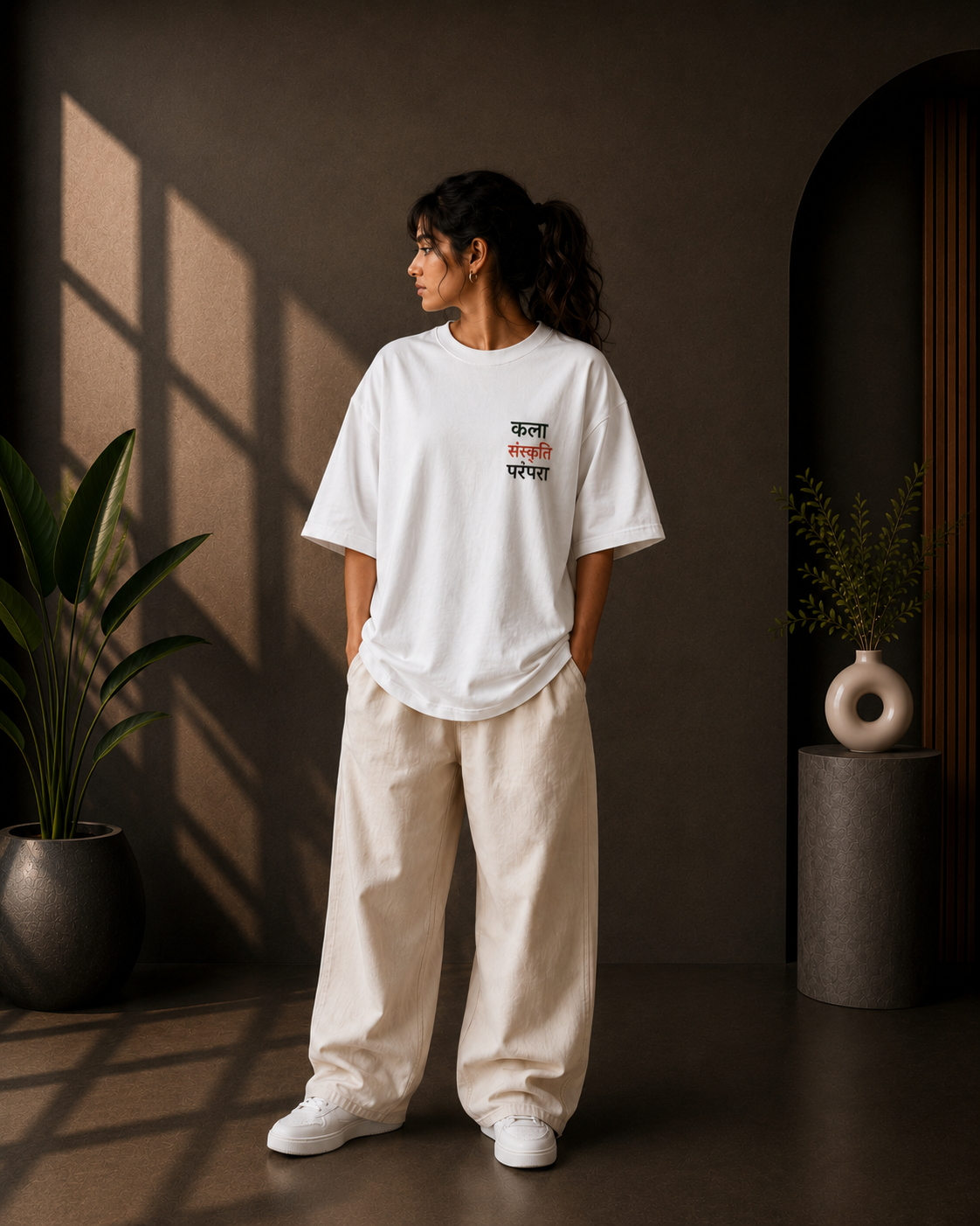 Kala Sanskruti Parampara Graphic Oversized T-Shirt