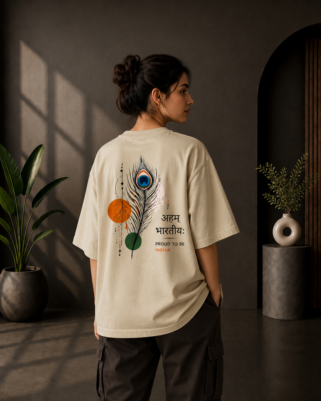 Aham Bhartiyam Graphic Oversized T-shirt