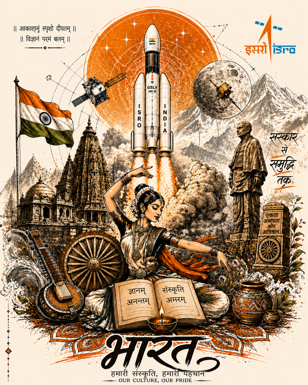 ISRO Graphic Oversized T-shirt