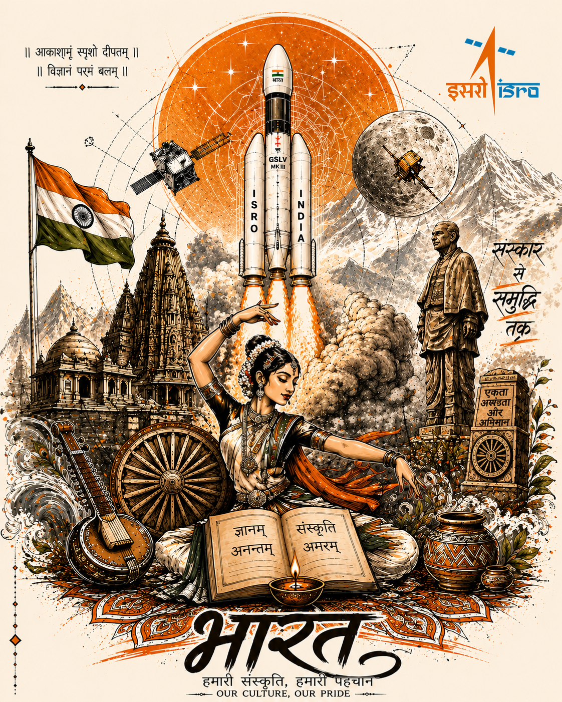 ISRO Graphic Oversized T-shirt